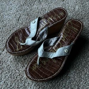 Sam Edelman Cork Wedge Heel Flip Flops, Size 36.5